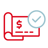 An icon depicting an approved check